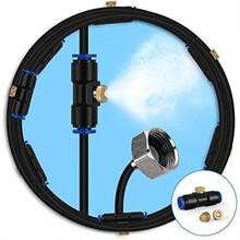 Lifeegrn Misting Cooling System: Outdoor Mister System For Patio, 20 FT Misting Line+5 Mist Nozzles+3/4" Brass Adapter Garden Trampoline Greenhouse - 40 FT - View 1
