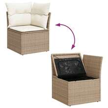 vidaXL Gartensofa-set mit Kissen 4 pcs Beige und Weiß Poly-Rattan - Beige - Voir 11