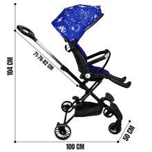 Carriola P/ Bebé Giratoria 360° Plegable Reclinable Frenos - Azul - Ver 3