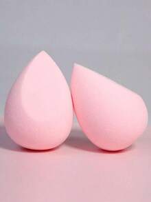 Baby Pink Water-Drop Shaped Beveled Makeup Puff With Pointed Part, Bevel Part And Bottom Ground - Baby Pink - View 2