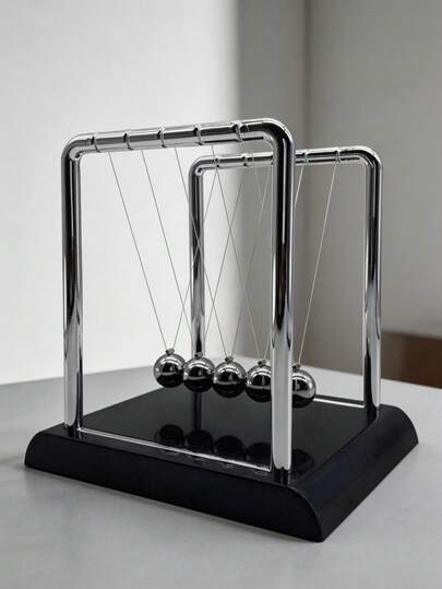 Newton's Cradle Balance Ball, Black Base Ball, Interesting Science Physics Learning Accessory, Soothing Toy, Stress Relief Office Desk Decor, Birthday Christmas Party Gift