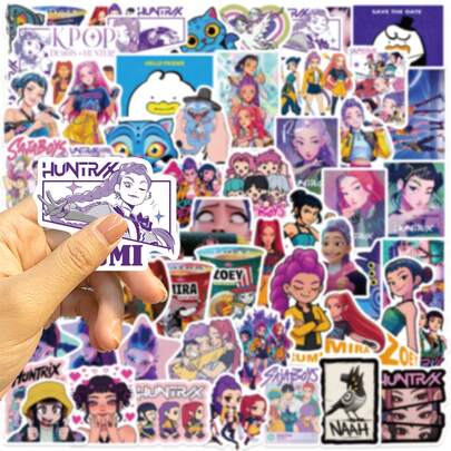 asmodee Hình dán trang trí chủ đề âm nhạc, hình dán tự làm ca sĩ nổi tiếng cho sổ tay, điện thoại, hành lý, ván trượt, chống nước.