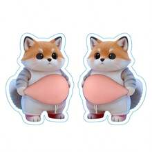 New Big Belly Rabbit Design Dog Soft Silicone Fridge Door Car Door Anti-Collision Sticker Squeeze Toy - Multicolor - View 14
