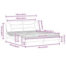 vidaXL Bett mit Matratze "Hvar" Hellgrau 180x200 cm Stoff - Grigio - Visualizzare 11