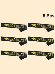 [Jumlah] Pcs/Set 2026 Pita Wisuda Satin Unisex, Untuk Perlengkapan Pesta Wisuda (Hitam, Emas), Selempang Bahu Wisuda, Dekorasi Upacara Pesta Sekolah, Properti Foto - Selempang kelulusan - View 13
