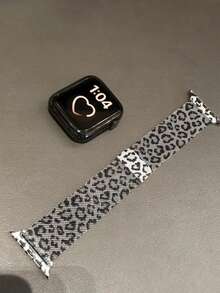 1条时尚黑色豹纹米兰尼斯表带，兼容 38mm、40mm、41mm、42mm、44mm、45mm、46mm、49mm，印花表带兼容 Series Ultra 11、10、9、8、7、SE3、6、5、4、3、2、1，休闲腕带智能表带，透气表带配件，可替换表带，适合日常佩戴和户外活动，是送给朋友生日或圣诞节的理想礼物。 - 紋 - 查看 7