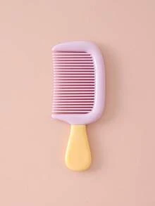 1pc Pastel Color Wide-Tooth Comb, Anti- Hair Brush, Suitable For Curly, Wet, Long Hair, Round Teeth Detangling Massage Scalp Brush, Women/Girls Portable Hairstyling Tool, Suitable For Dorm, Travel, Daily Use - Multicolor - View 7