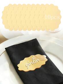 10pcs Gold Mirror Wavy Edge Reusable Acrylic Table Number Plates, Double-Sided DIY Table Number Holders, Suitable For Wedding, Party, Restaurant, Birthday And Anniversary - Wavy - View 8