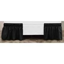 Easy To Install Wrap Around Bed Skirt Three Fabric Sides Elastic Dust Ruffled 16 Inch Tailored Drop, Fade Resistant-Bla, Twin/Twin XL Variant 7 - 黑色 - 查看 3