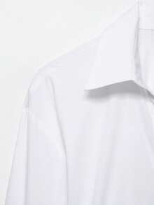 Women's French Style Tie Collar Blouse, Spring/Summer - White - View 3