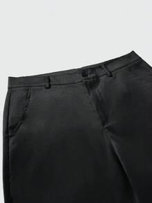 男士黑色修身两件套西装，单排扣撞色口袋西装外套+西裤，适合商务、婚礼、日常穿着 - 黑色 - 查看 7