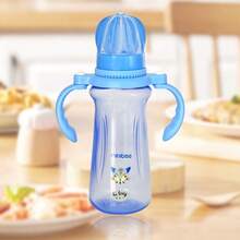 1 buah Botol Bayi Crown 240ml/8oz, Motif Hewan, Dengan Pegangan yang Dapat Diputar dan Skala Pengukuran yang Jelas, Anti-Kolik, Cocok untuk Penggunaan Sehari-hari - MultiWarna - View 11