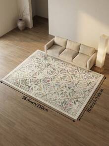 1 pieza Alfombra de sala de estar con diseño floral de hojas de color claro, adecuada para cocina, comedor, dormitorio, decoración de vacaciones, interior/exterior, oficina, vestíbulo, felpudo antideslizante, alfombra de baño, pasillo, área de estudio y juegos - Multicolor - Ver 15