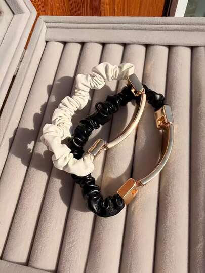 1pc Fashionable Versatile Women's Bracelet, Elastic, Can Be Used As Hair Accessory, Enamel Crafted Bracelet