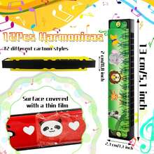 Ý tưởng quà tặng tựu trường: Kèn harmonica 16 lỗ bằng kim loại tráng men hình hoạt hình, đồ chơi nhạc cụ, món quà tốt nhất cho học sinh, bạn bè và bạn cùng lớp. - Nhiều màu - Xem 5