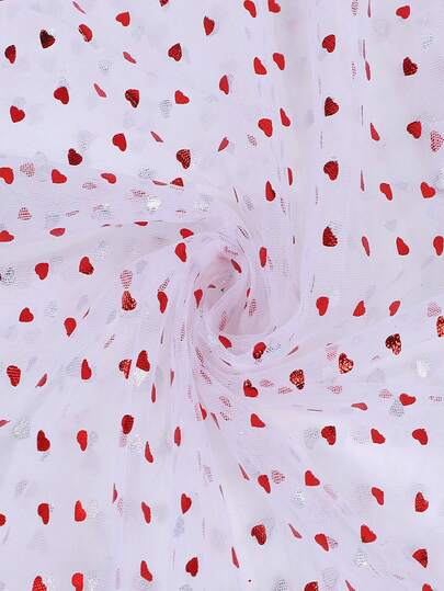 1 pieza de tela de malla con forma de corazón, vestido de princesa, decoración DIY, material de ropa de mujer para el Día de San Valentín