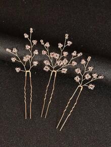 3pcs Women Handmade Faux Pearl Hairpins Set, Bridal Headwear For Wedding Party Gathering Valentine's Day AccessoriesLightweight, - 彩色 - 查看 10