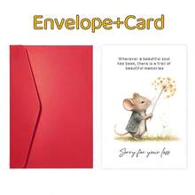A Heartfelt Condolence Card With An Envelope – Featuring A Charming Mouse Illustration And The Message "Sorry For Your Loss, " Measuring 4.72X7.09 Inches, Suitable For Mourning The Loss Of A Loved One, A Pet, Or For Memorial And Comfort Purposes - Multicolor - View 8