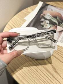 1副女士方形镜框无度数眼镜，波西米亚优雅复古独特休闲风格，适合日常通勤、阅读、办公、校园佩戴，附眼镜盒 - 彩色 - 查看 4