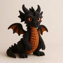 This Is A Crochet Kit For Making A Black Dragon Amigurumi.It'S Designed For Beginners And Includes Everything Needed To Get Started, Along With A Basic Tutorial In English That Provides Step-By-Step Guidance.You Can Use The Finished Product For Ke - DW664 Black Dragon - View 4