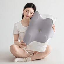 Almohada de cuello con forma de cuerno de buey de espuma de memoria con funda, almohada de cuerno de buey de buen soporte, almohada de avión, almohada de mariposa - Morado - Ver 7