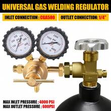 Pressure Regulator Nitrogen Regulator 0-600 PSI CGA580 Inlet, 1/4" Male Threaded Flare Outlet Connection, Heavy-Duty Handle, Self-Resetting Pressure Relief Valve, Nitrogen Tank Regulator - A - View 8