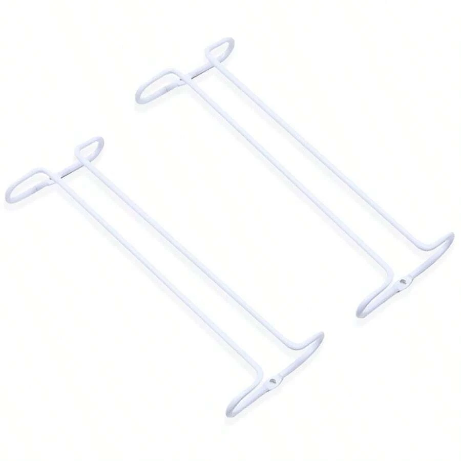 Vinglasställ / Glasskena / Glashållare - För upphängning i barer, vinskåp och kök - 26 x 11 x 3 cm - Set om 2 - Vitt - Visa 1