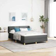vidaXL Boxspringbett Mit Matratze Dunkelgrau 140 X 190 Cm Stoff - Gris - Ver 1
