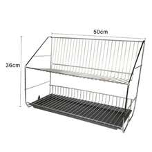 1 Pc 2-Tier Iron Dish Drying Rack, Multifunctional Kitchen Countertop Storage Rack With Cup Holder, Drain Tray, Utensil Holder & Cutting Board Rack, Rustproof Detachable Dish Rack For Sink, Sturdy Easy To Clean Kitchen Organizer For Plates, Cups & Kitchen Utensils, Housewarming/Mother's Day/Holiday Gift - Multicolor - View 10