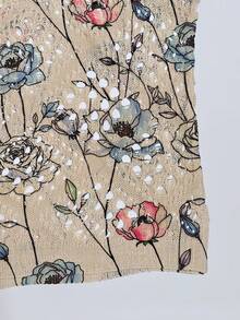 Áo khoác dệt kim phong cách Bohemian cỡ lớn dành cho nữ, thích hợp cho kỳ nghỉ hè ở bãi biển, họa tiết hoa cổ điển phủ khắp áo, cổ chữ V, tay lỡ 3/4, thích hợp cho mùa xuân. - Nhiều màu - Xem 6