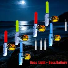 Set de 3/6 piezas + baterías Luz LED verde roja intermitente para varilla de pesca, campanas de mordida, herramientas de alarma (baterías incluidas) - Multicolor - Ver 10