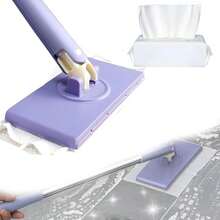 1pcs Mini Mop,Hands-Free Mini Mop Compatible With Face Towels,Hand-Free Wash Rotating Mop,Push-Pull Handle Design Mop,Wet Dry Mops For Floor Cleaning,With 1 Cloth - A - 查看 2