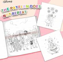 Juneteenth :1pc Juneteenth Coloring Book For Adults And Teens, Cute And Cozy. With 24 Pages Of Various Line Art Featuring People Celebrating Juneteenth Scenes, Great For Relaxing Colouring To Help Relieve Stress. Ideal As Back-To-School Stationery And A Perfect Gift For Back-To-School Season, Mother's Day, Juneteenth, Father's Day And Children's Day. - Coloring Book - View 5