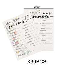 Spring Wildflower Bridal Shower Word Puzzle Game Cards + Answers, Suitable For Engagement Party, Bachelorette Party Decorations And Favors - Bridal Word Scramble - View 7