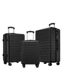 20 Inch 24 Inch 28 Inch Luggage Suitcase Carry On Cabin ABS Spinner Wheels Password Lock Lightweight 3 Piece Set Small Medium Large Holiday Travel - 黑色 - 查看 10