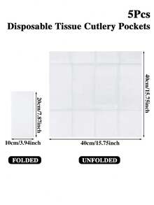 10/15pcs Disposable White Cutlery Bags With Cutlery Pocket, Elegant Disposable Paper Napkin Bags For Wedding, Birthday, Baby Shower, Anniversary, Bridal Party, Graduation, Holiday Party, Party Supplies, Home Decor, Tabletop Decoration, Kitchen & Dining Accessories - Pure White - View 14