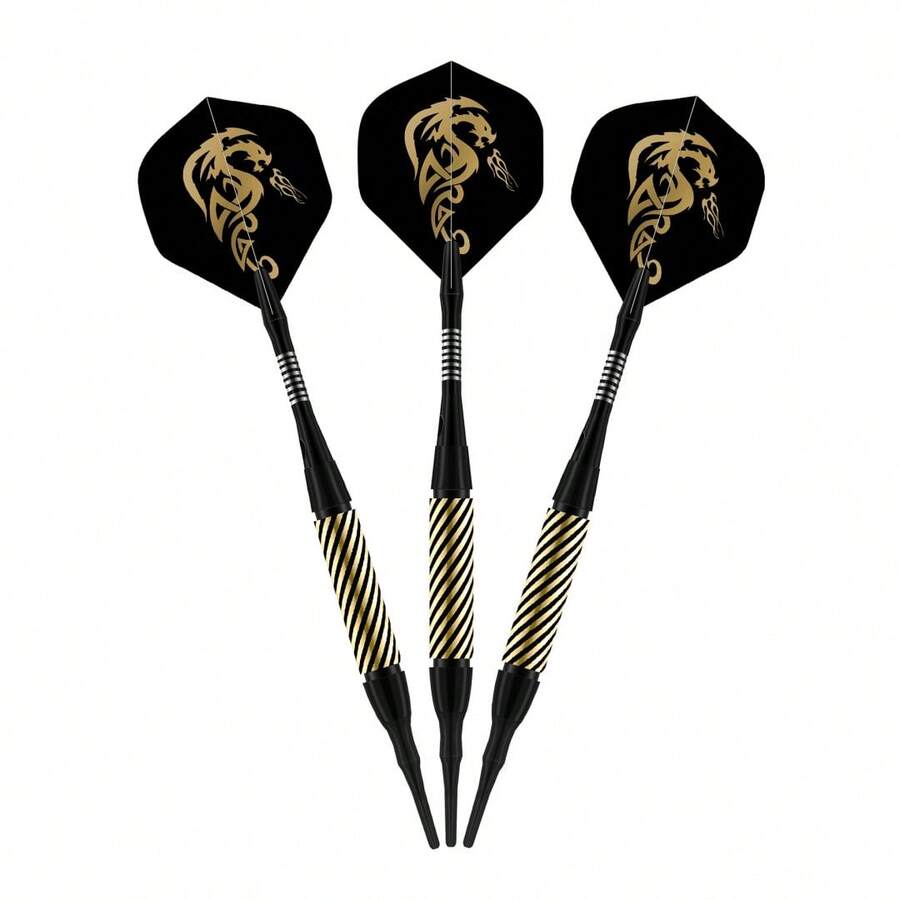 3Pcs 17g Soft Tip Darts Set Professional Copper Dart Barrel With PET Flights Aluminum Shaft Dart Accessories Kit With Case For Game Room - Black - View 1