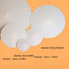 1pc 60" Blank Lacquered Oiled Paper Umbrella Wholesale, DIY White Handpainted Umbrella - White - View 4