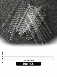 100/50支白色紙製棒棒糖棒,烘焙DIY手工星空蛋糕裝飾紙棒,適用於廚房餐桌、水果沙拉、糖果裝飾,適合生日派對、情人節、畢業典禮、婚禮 - 透明 - 查看 13
