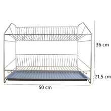 1 Pc 2-Tier Iron Dish Drying Rack, Multifunctional Kitchen Countertop Storage Rack With Cup Holder, Drain Tray, Utensil Holder & Cutting Board Rack, Rustproof Detachable Dish Rack For Sink, Sturdy Easy To Clean Kitchen Organizer For Plates, Cups & Kitchen Utensils, Housewarming/Mother's Day/Holiday Gift - Multicolor - View 16