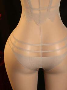 Bodys de encaje tentador sexy con medias de rejilla - Gris - Ver 8