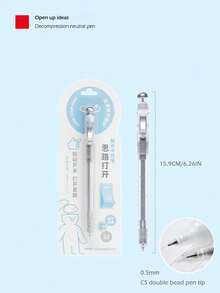 1pc Decompression Switch Pen, For Exam Preparation - Fidget Clicker Gel Pen 0.5mm Smooth Writing, Anti Anxiety Learning Tool, With Fast Drying Ink, Ins Aesthetic Brush Question Pen, Suitable For Middle And High School Students, Relax Writing Aids | Fashion Pen Design | Plastic Pen,Black Pen Core - One Size - View 13