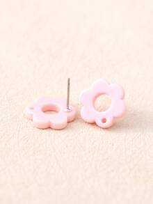 50个14毫米耳钉配件，亚克力耳针，时尚饰品DIY耳环制作组件 - 花 - 查看 7