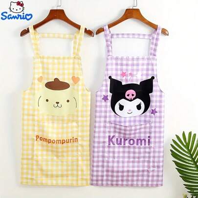 SANRIO Tạp dề nhà bếp chống thấm nước, dây đeo cổ điều chỉnh được, chống dầu mỡ và chống bám bẩn, thích hợp cho việc làm bánh, nướng, dọn dẹp tại nhà.
