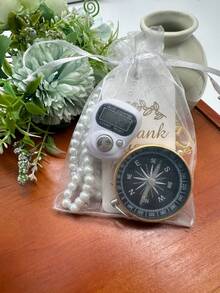 5-In-1 Holiday Gift Set: Electronic Ring Counter, Compass, Faux Pearl, Wedding Greeting Card, Gift Bag Packaging, Ideal For Holiday Gifts - 5-in-1 Set - View 17