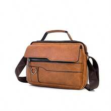 1 chiếc túi đeo chéo ngang kiểu retro, túi đeo vai một bên dành cho nam, túi đeo chéo bằng da kiểu công sở thường ngày. - Nhiều màu - Xem 2