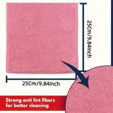 1/5/10/20/30/50pcs Kitchen Towels, Super Absorbent Microfiber Light Pink Cleaning Cloths Set, Soft And Durable Towel Fabric For Cleaning Glass, Cooking Counters, Pots, Bowls, Faucets - Pink - View 2