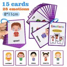15 Cards My Emotion Feeling English Learning Words Flash Cards Kids Educational Learn Toys For Children Enlightenment Card - Apricot - View 12