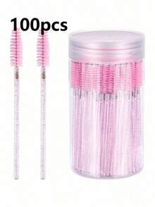 50/100支一次性睫毛膏刷，睫毛膏刷化妆刷套装，适用于睫毛嫁接和眉毛刷，100支带收纳盒，50支不带收纳盒 - 彩色 - 查看 13