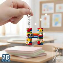 Móc khóa acrylic hình chữ cái TEACHER A-Z kiểu nhung mềm mại, quà tặng cho nam/nữ, quà sinh nhật, quà tặng tiệc tùng, quà lưu niệm. Móc khóa hình chữ cái 2D, quà tặng phẳng, quà tặng cho nam/nữ. - Nhiều màu - Xem 8